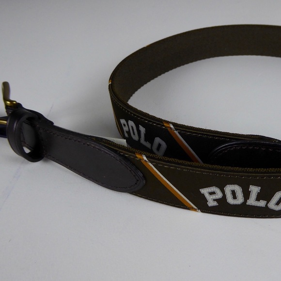 Ralph Lauren Leather Fabric Belt Tiger Varsity NWT - Picture 5 of 7